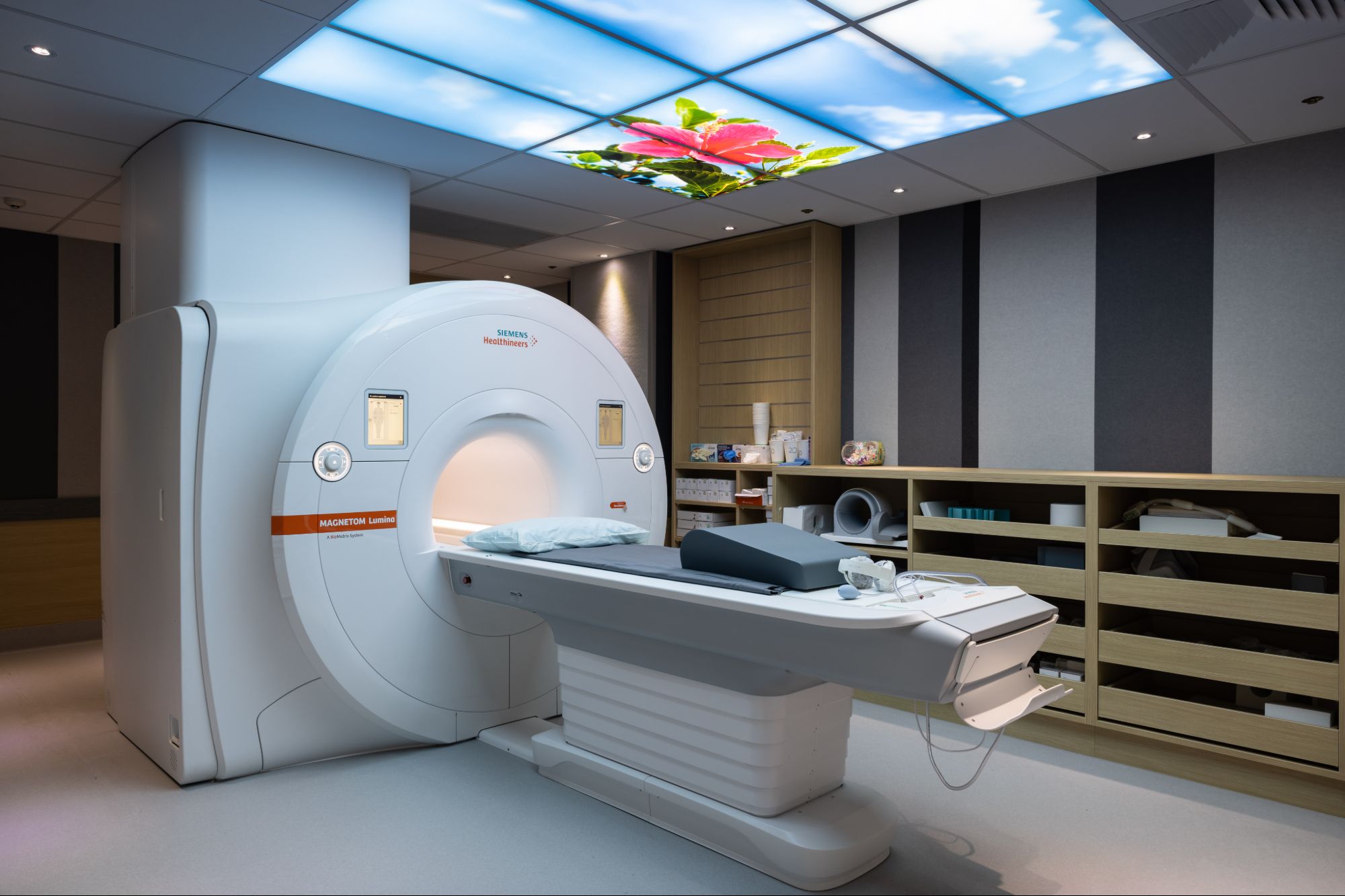 Modern MRI scanner in hospital imaging room