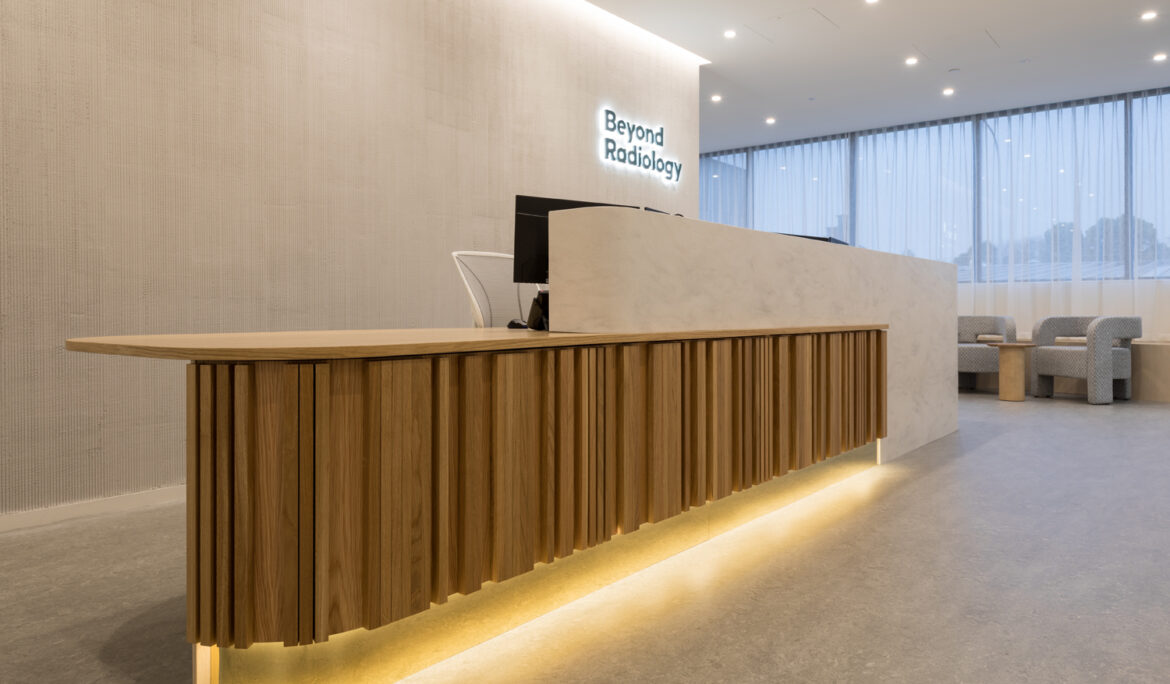 Modern reception area at Beyond Radiology clinic