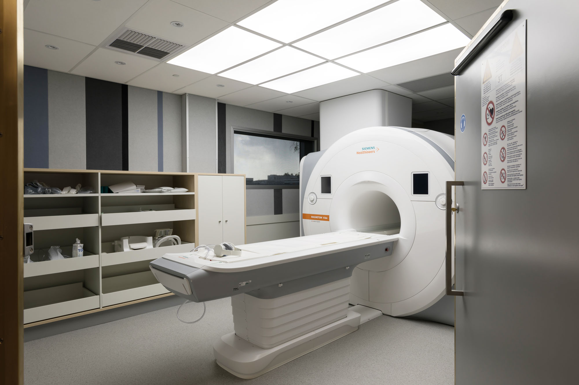 Modern MRI scanner in hospital imaging room