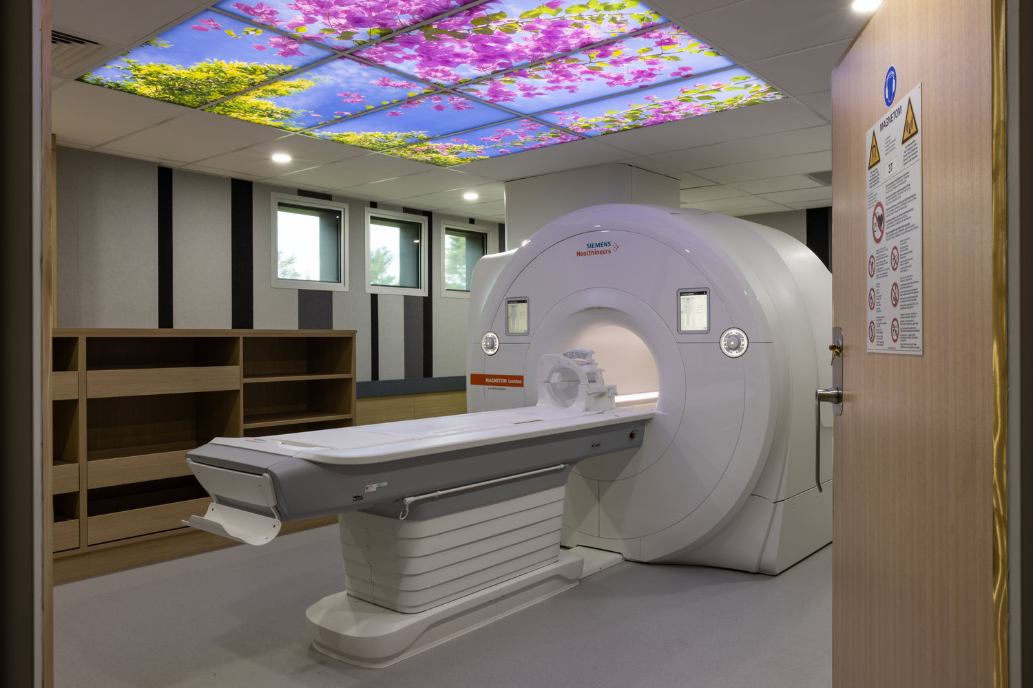 Modern MRI scanner in hospital imaging room