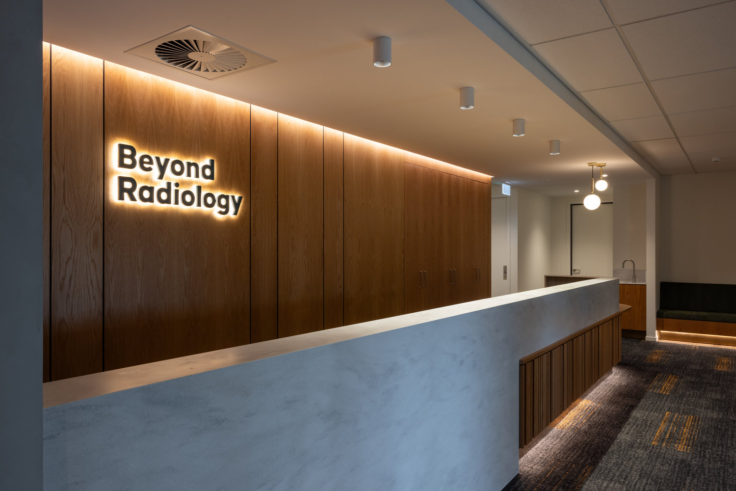 Modern Beyond Radiology clinic reception interior
