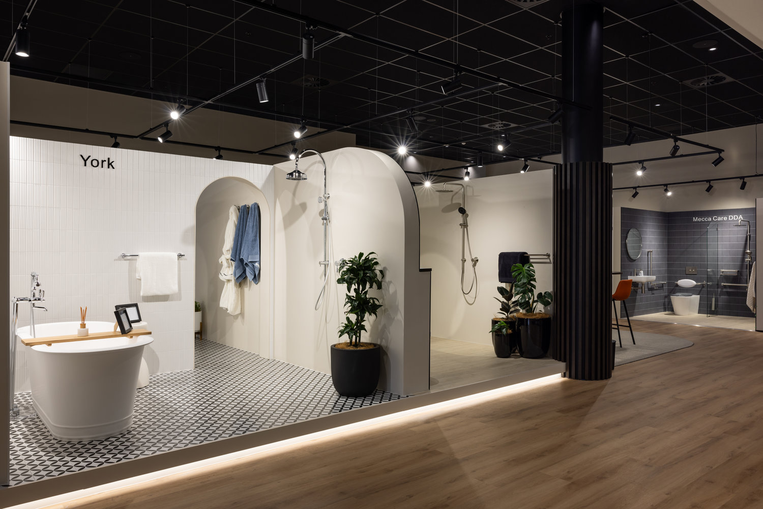 Modern showroom displaying stylish bathroom designs