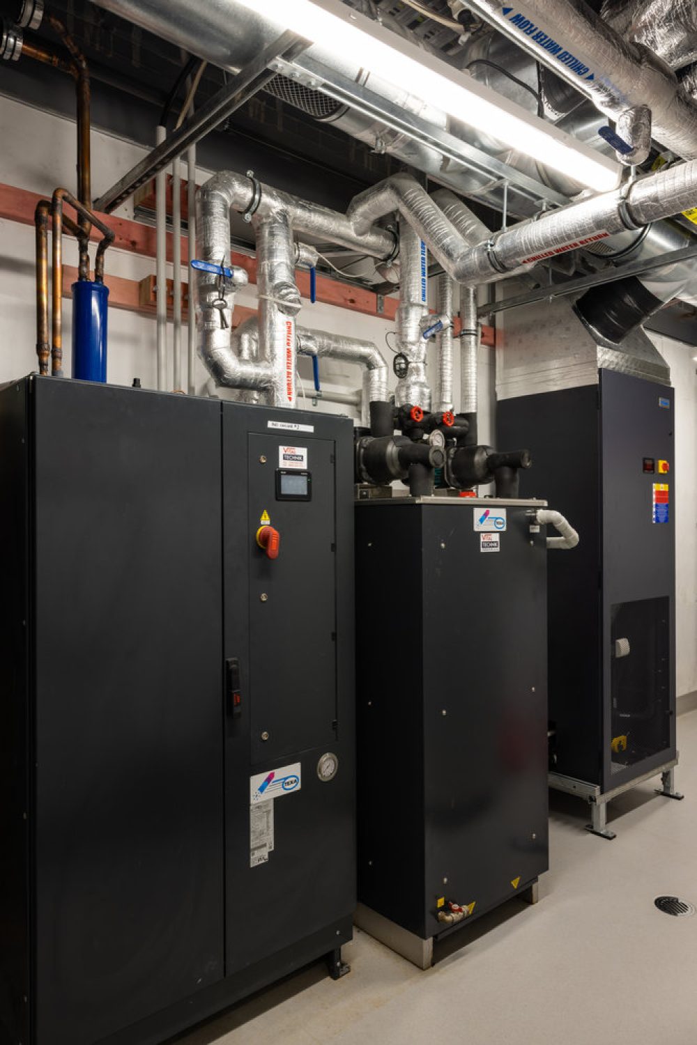 Commercial HVAC equipment in mechanical room